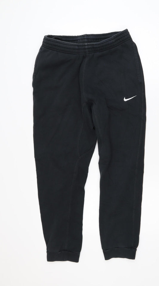 Nike Men's Black Jogger Trousers M Regular Fit Elastic Waist