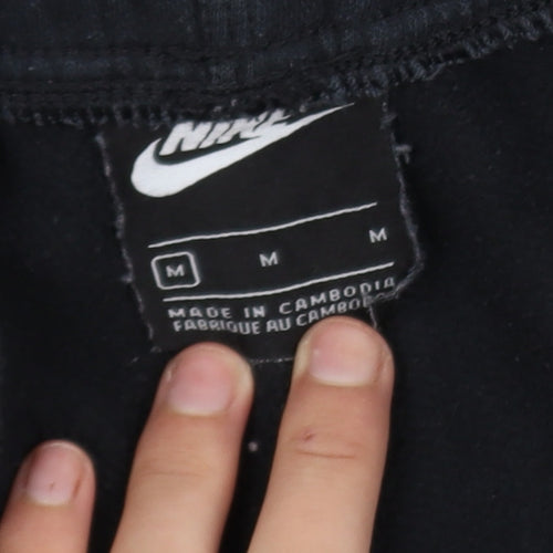 Nike Men's Black Jogger Trousers M Regular Fit Elastic Waist