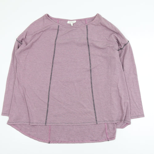 Thought Womens Purple Striped Long Sleeve Jersey Top Size 10