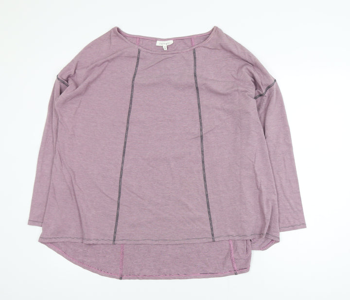 Thought Womens Purple Striped Long Sleeve Jersey Top Size 10