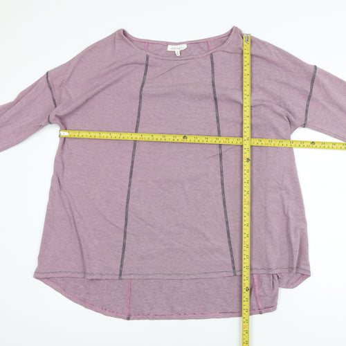 Thought Womens Purple Striped Long Sleeve Jersey Top Size 10