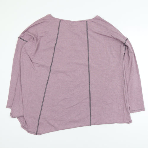 Thought Womens Purple Striped Long Sleeve Jersey Top Size 10