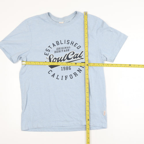 SoulCal & Co Men's Blue Graphic Crew Neck T-Shirt Size M Cotton Blend