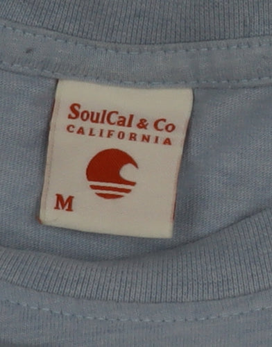 SoulCal & Co Men's Blue Graphic Crew Neck T-Shirt Size M Cotton Blend