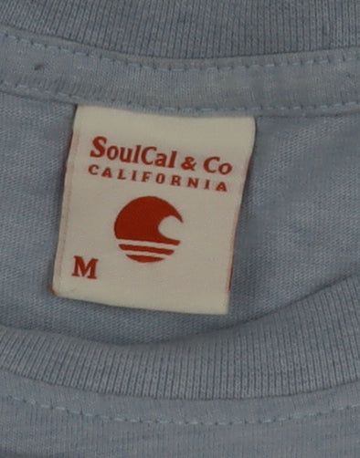 SoulCal & Co Men's Blue Graphic Crew Neck T-Shirt Size M Cotton Blend