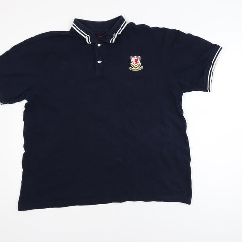 L.F.C. Men's Blue Cotton Short Sleeve Polo Shirt Large