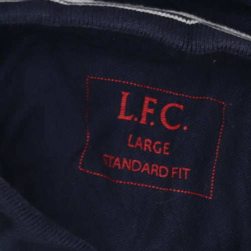 L.F.C. Men's Blue Cotton Short Sleeve Polo Shirt Large