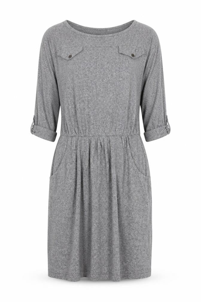 Mango Women Grey Cotton Blend Knee Length Shirt Dress S