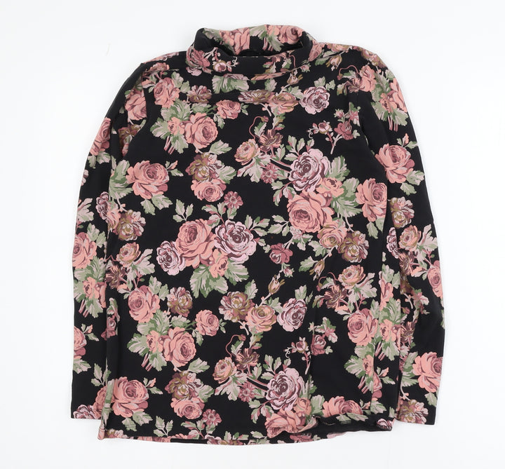 NEXT Teens Multicoloured Floral Roll Neck Long Sleeve Top Size 14