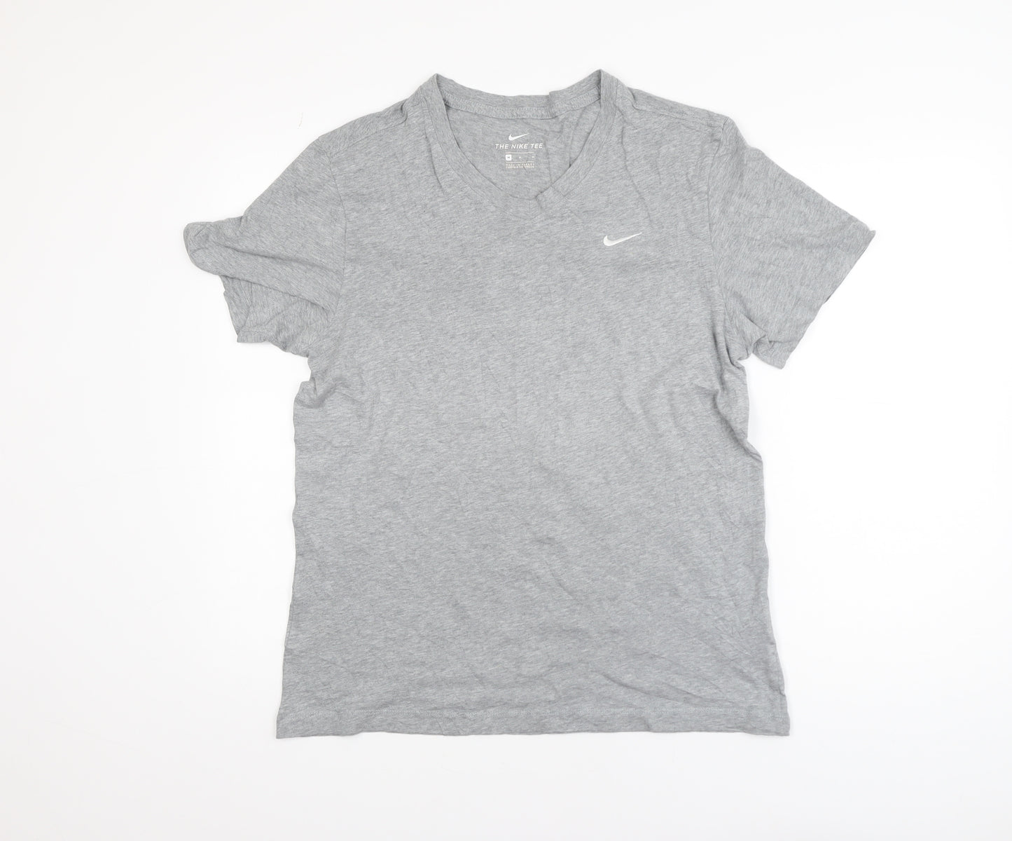 Nike Men's Grey Crew Neck Short Sleeve Cotton T-Shirt Size M