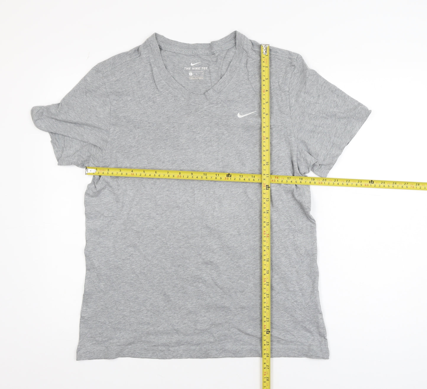 Nike Men's Grey Crew Neck Short Sleeve Cotton T-Shirt Size M