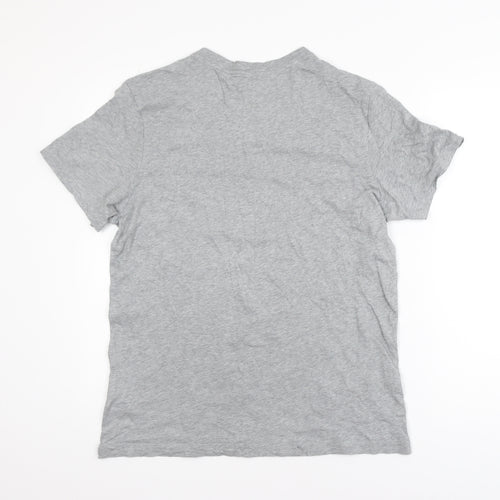 Nike Men's Grey Crew Neck Short Sleeve Cotton T-Shirt Size M