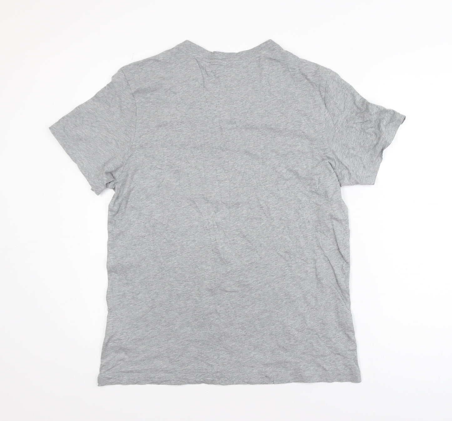 Nike Men's Grey Crew Neck Short Sleeve Cotton T-Shirt Size M
