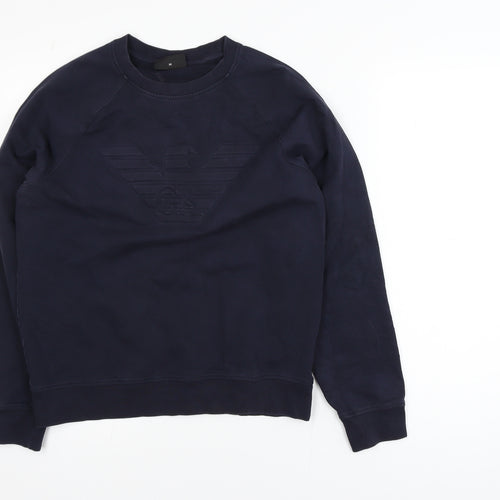 Emporio Armani Men's Blue Crew Neck Pullover Sweatshirt M