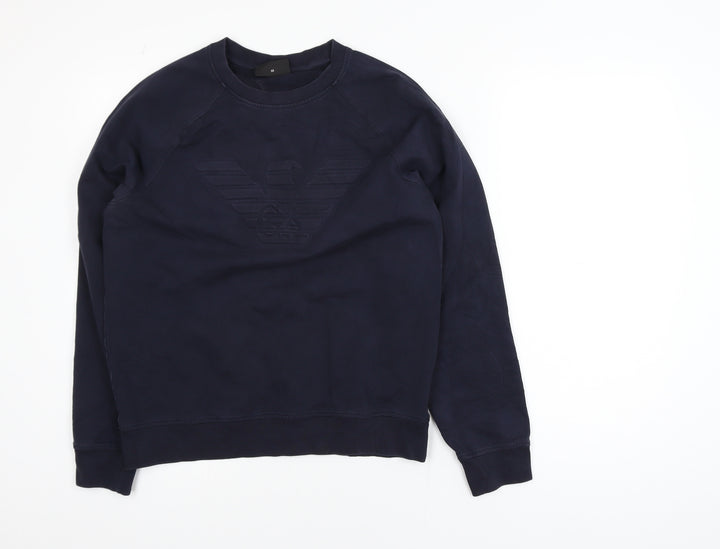 Emporio Armani Men's Blue Crew Neck Pullover Sweatshirt M