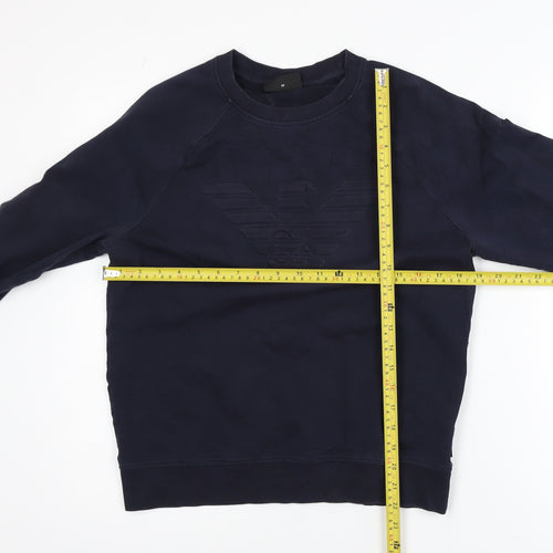 Emporio Armani Men's Blue Crew Neck Pullover Sweatshirt M