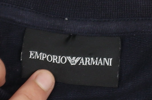 Emporio Armani Men's Blue Crew Neck Pullover Sweatshirt M