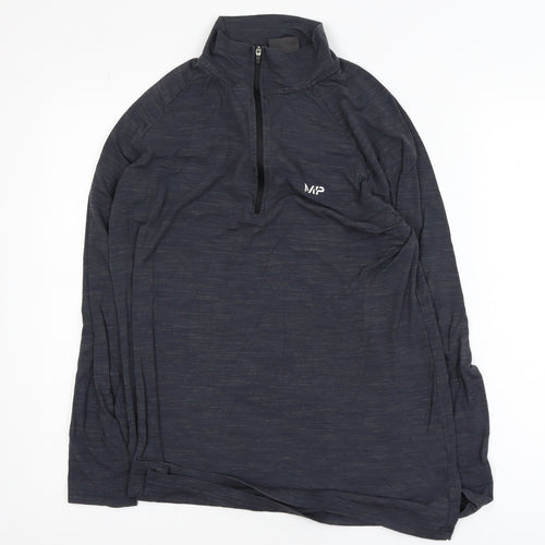 MP Men's Black Medium 1/4 Zip Lightweight Athletic Track Jacket
