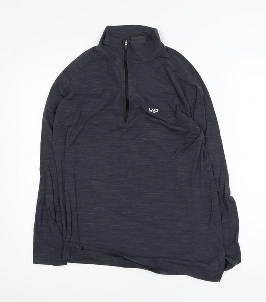 MP Men's Black Medium 1/4 Zip Lightweight Athletic Track Jacket