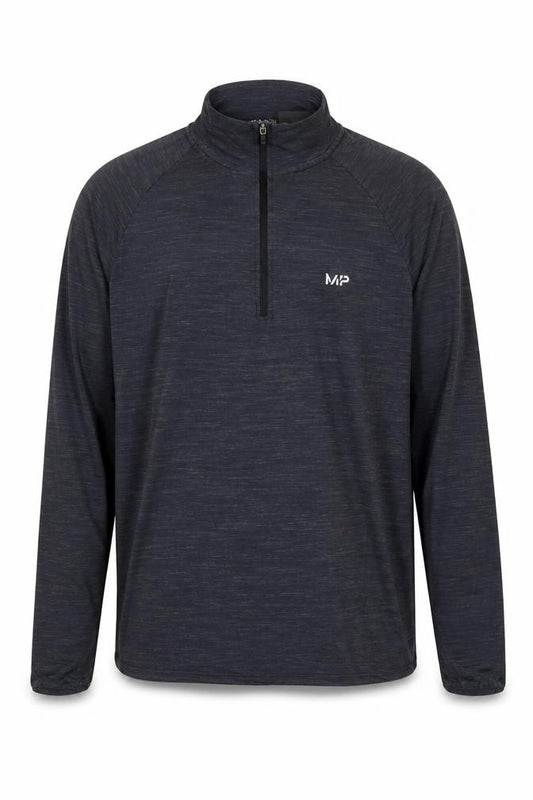 MP Men's Black Medium 1/4 Zip Lightweight Athletic Track Jacket