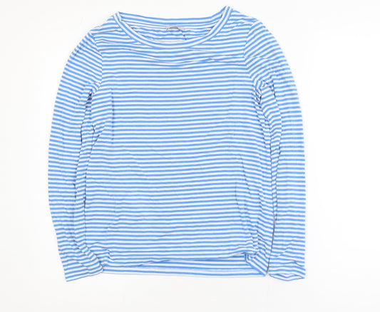 Bella di Notte Women’s Blue Striped Long Sleeve Boat Neck T-Shirt Size 10