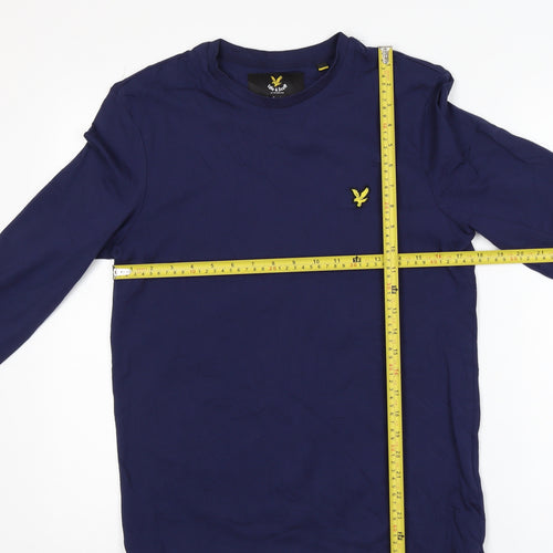 Lyle & Scott Men's Blue Cotton Crew Neck Long Sleeve Sweatshirt S