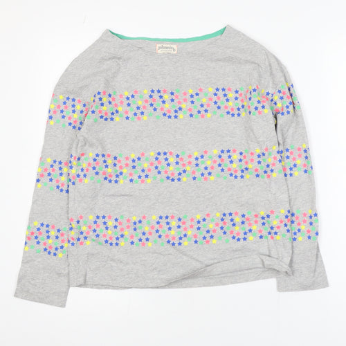 Johnnie B Girls Grey Multicoloured Star Print Long Sleeve Cotton T-Shirt 13-14 Years