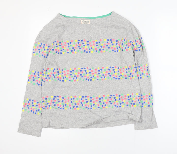 Johnnie B Girls Grey Multicoloured Star Print Long Sleeve Cotton T-Shirt 13-14 Years