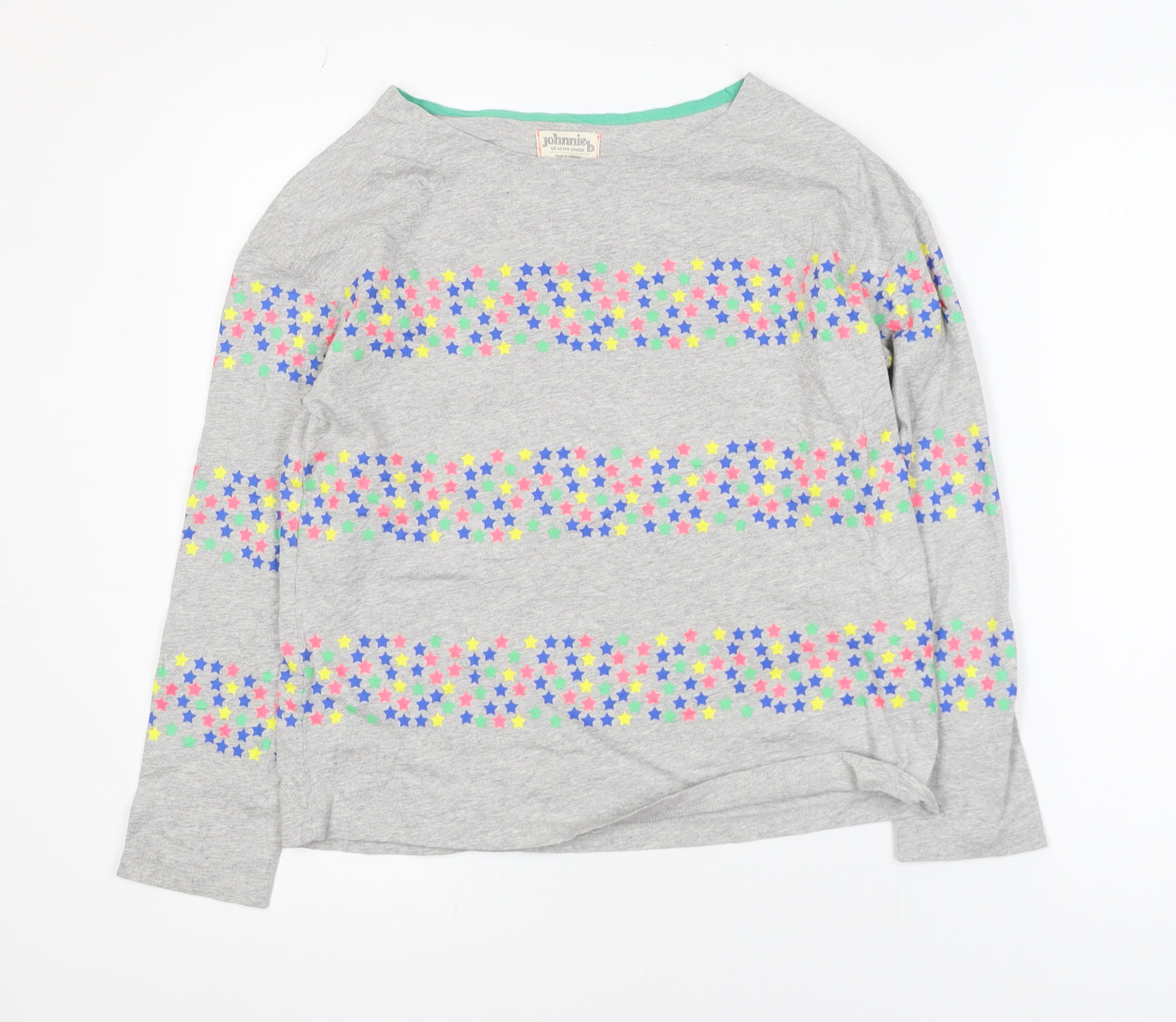 Johnnie B Girls Grey Multicoloured Star Print Long Sleeve Cotton T-Shirt 13-14 Years
