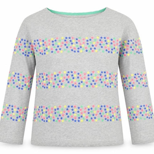 Johnnie B Girls Grey Multicoloured Star Print Long Sleeve Cotton T-Shirt 13-14 Years