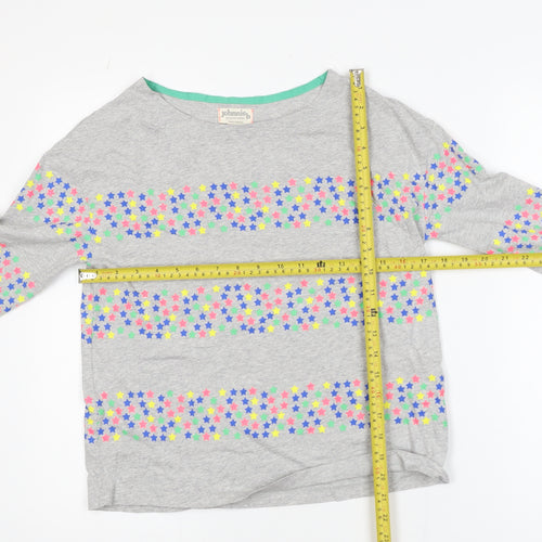 Johnnie B Girls Grey Multicoloured Star Print Long Sleeve Cotton T-Shirt 13-14 Years
