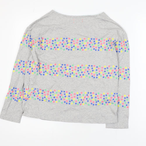 Johnnie B Girls Grey Multicoloured Star Print Long Sleeve Cotton T-Shirt 13-14 Years