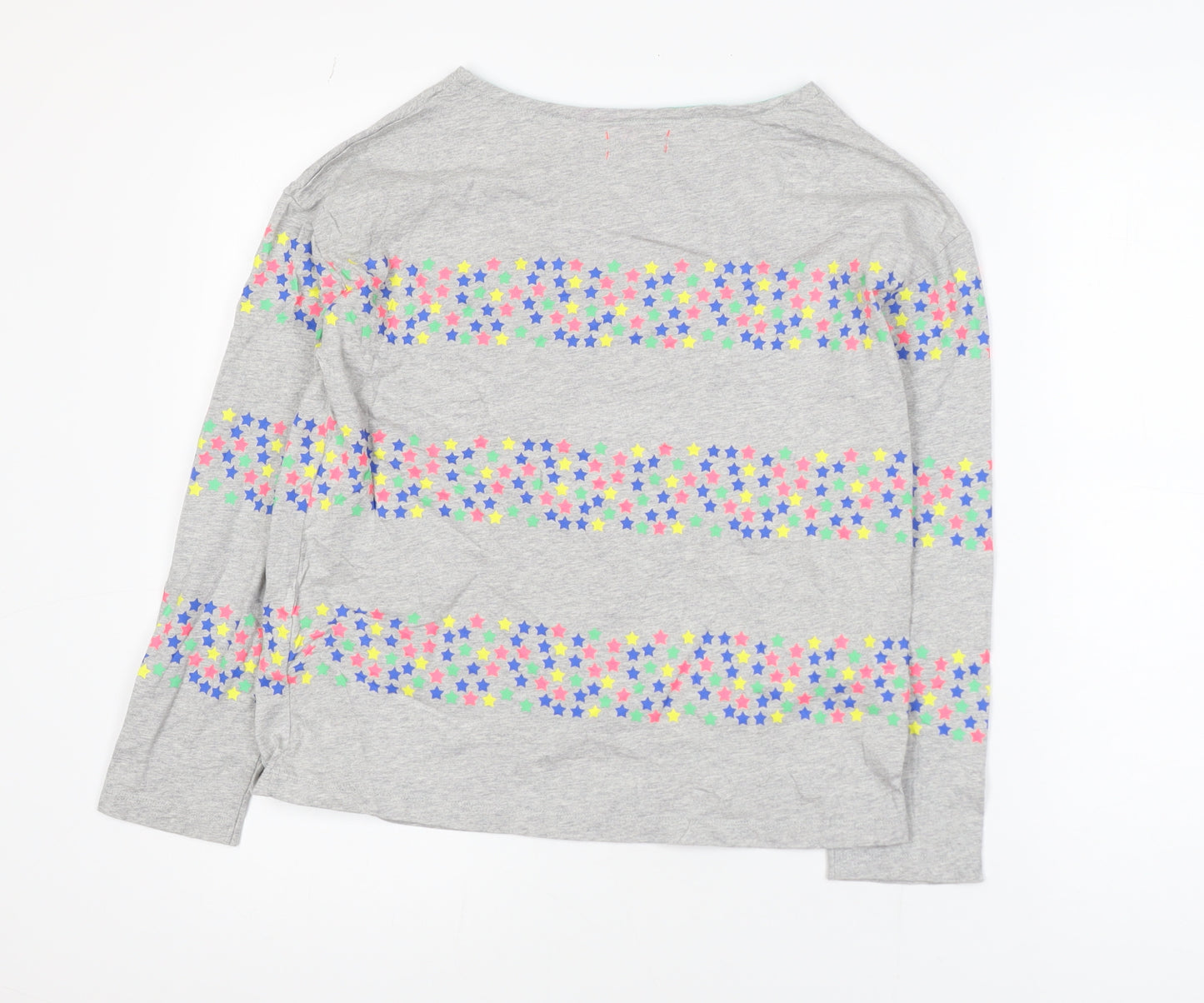 Johnnie B Girls Grey Multicoloured Star Print Long Sleeve Cotton T-Shirt 13-14 Years
