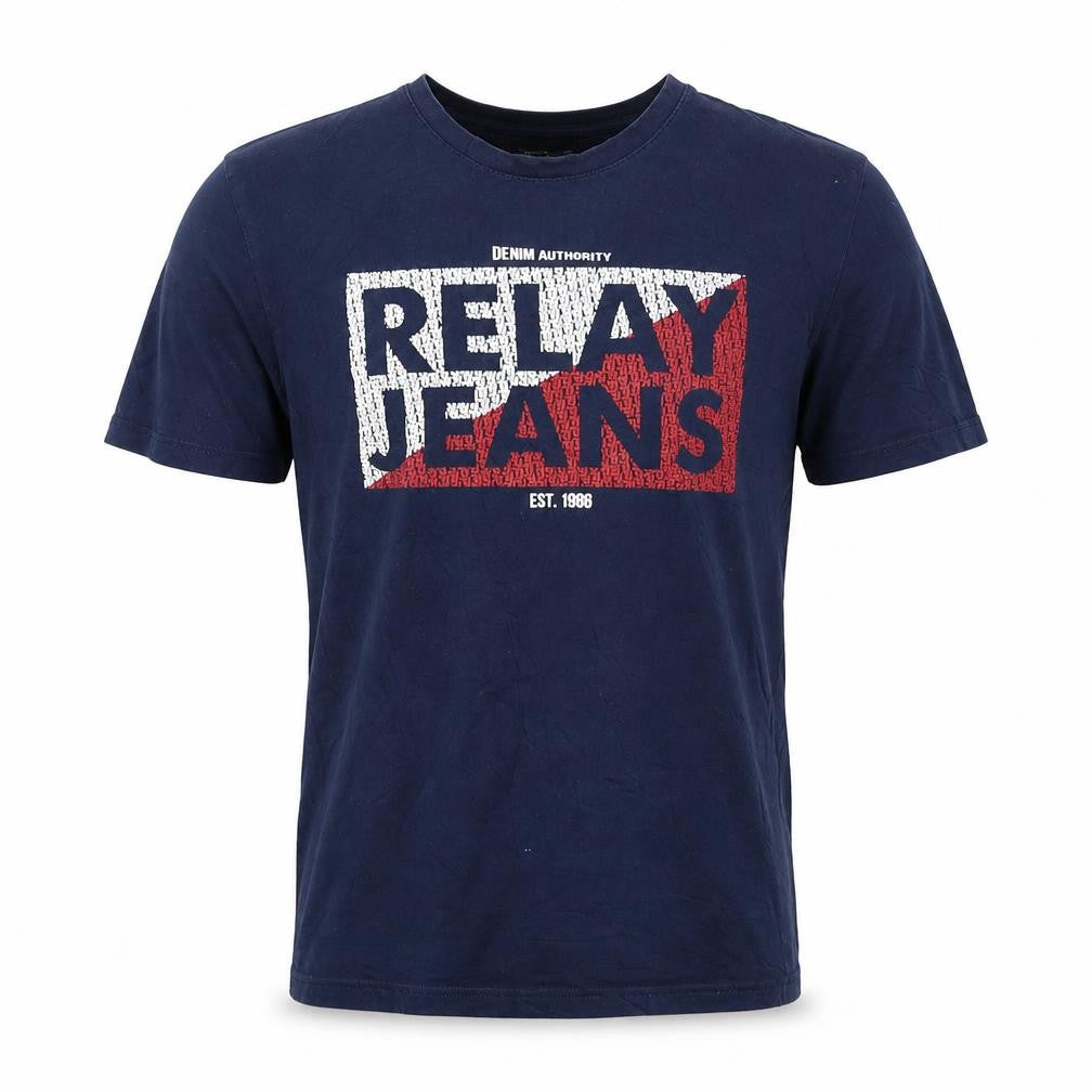 Relay Jeans Men's Blue Graphic Logo T-Shirt Size S Classic Fit