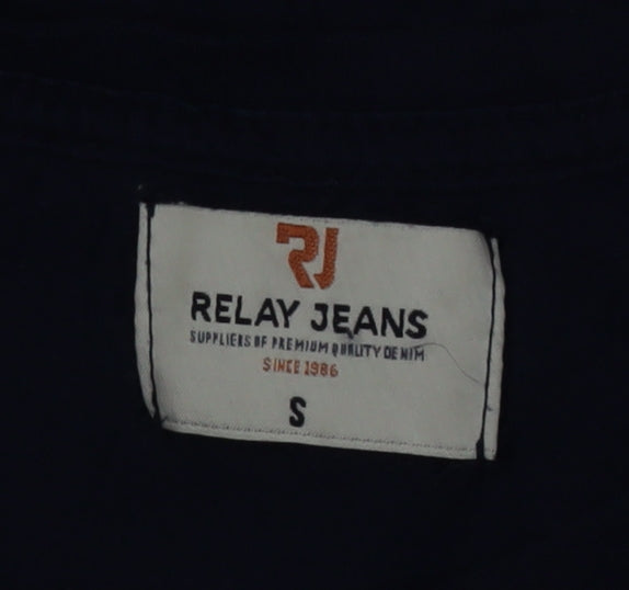 Relay Jeans Men's Blue Graphic Logo T-Shirt Size S Classic Fit
