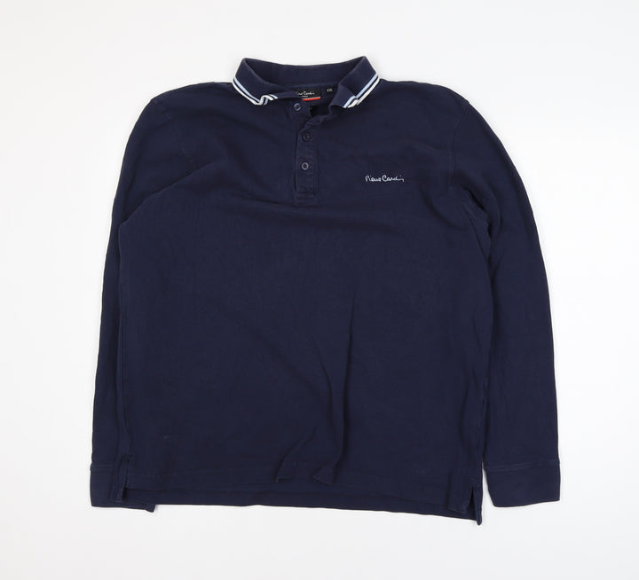 Pierre Cardin Men’s Blue Long Sleeve Polo Shirt 2XL Regular Fit