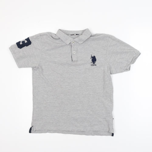 U.S. Polo Assn. Men's Grey Short Sleeve Cotton Polo Shirt Size S