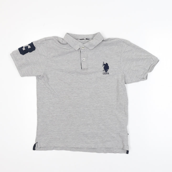 U.S. Polo Assn. Men's Grey Short Sleeve Cotton Polo Shirt Size S
