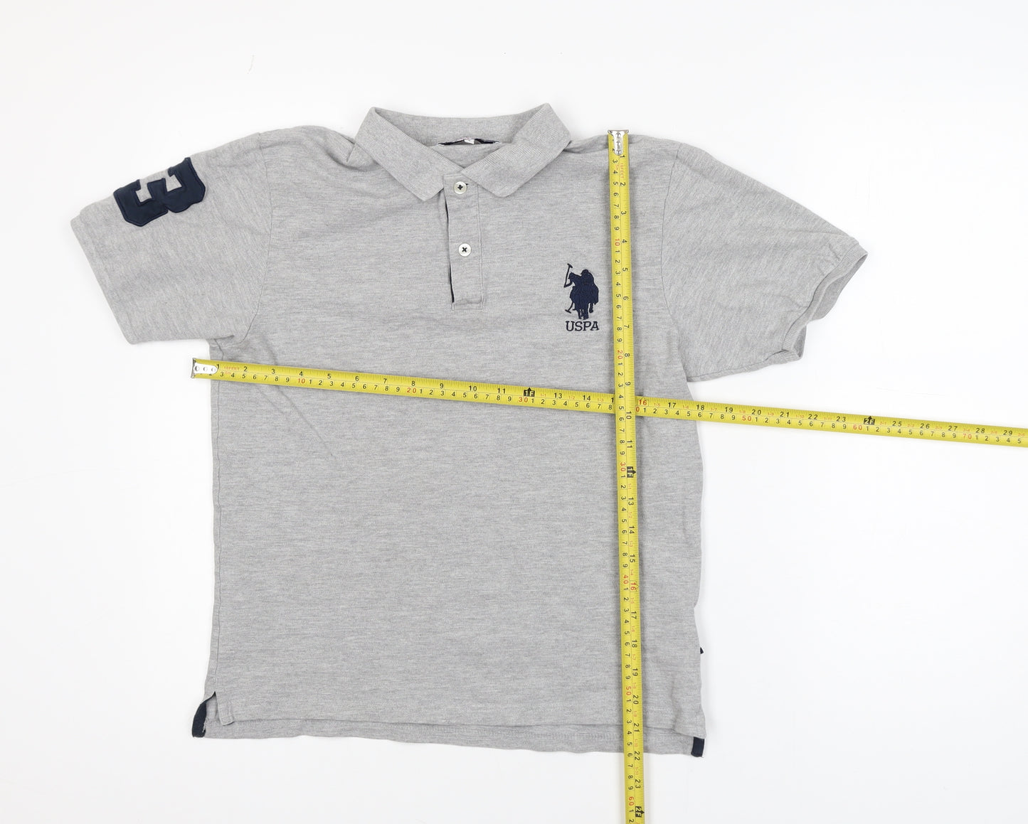 U.S. Polo Assn. Men's Grey Short Sleeve Cotton Polo Shirt Size S