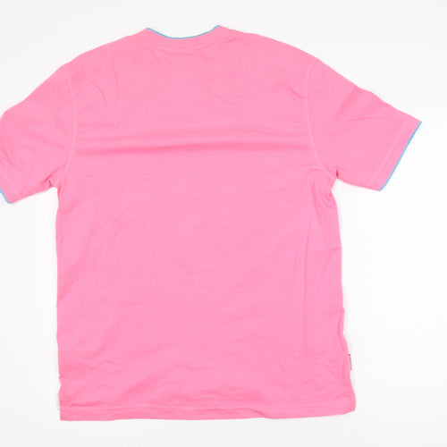 Slazenger Men's Pink V-Neck Cotton T-Shirt Size L
