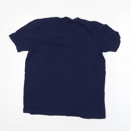 Superdry Women's Blue Logo Cotton T-Shirt Size 8 Short Sleeve