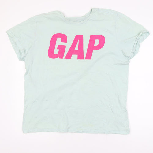 GAP Women's Green Cotton Short Sleeve Graphic T-Shirt Size L