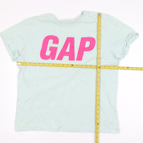 GAP Women's Green Cotton Short Sleeve Graphic T-Shirt Size L