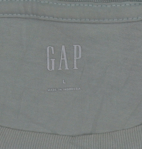 GAP Women's Green Cotton Short Sleeve Graphic T-Shirt Size L