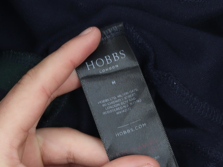 Hobbs Women’s Blue Striped Crew Neck Cotton Long Sleeve Jumper Size M