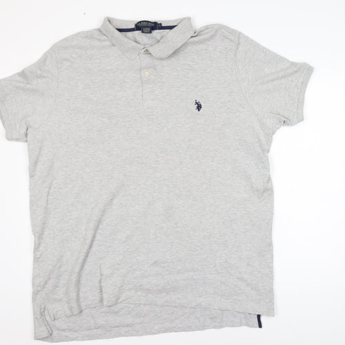U.S. Polo Assn. Mens Grey XXL Classic Fit Cotton Polo Shirt