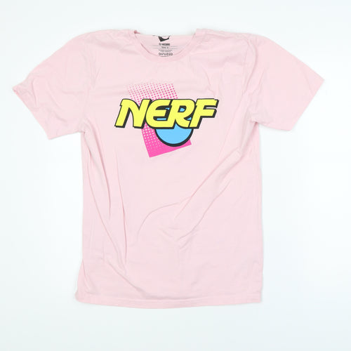 DIFUZED Nerf Pink Women's Small Cotton Crew Neck T-Shirt