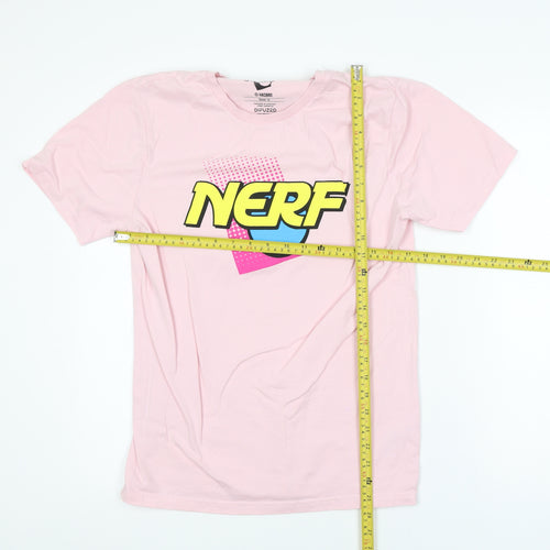 DIFUZED Nerf Pink Women's Small Cotton Crew Neck T-Shirt