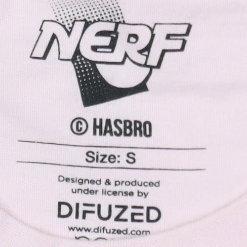 DIFUZED Nerf Pink Women's Small Cotton Crew Neck T-Shirt