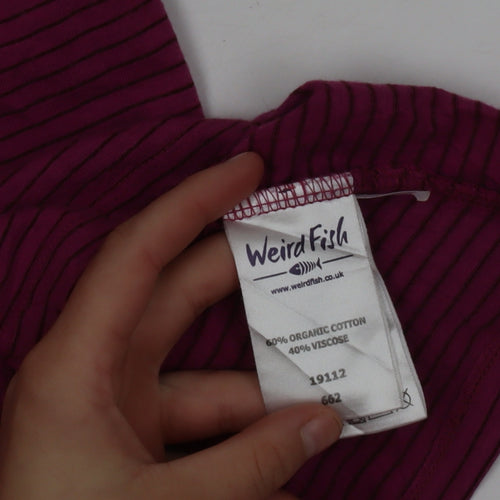 Weird Fish Women's Pink Striped Floral Tank Top Size 12